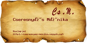 Cseresnyés Mónika névjegykártya